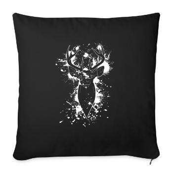 cerf - Housse de coussin décorative 45 x 45 cm - noir - Devant