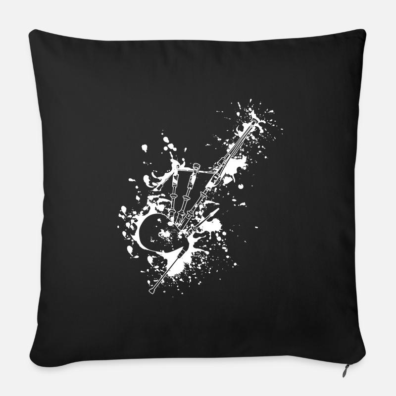 Dudelsack Schottland Sackpfeife Musiker Geschenke - Sofakissenbezug 45 x 45 cm - Schwarz