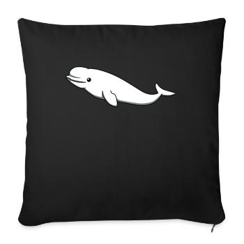 Beluga whale whales ocean sea sea animal gift - Sofa pillowcase 17,3'' x 17,3'' (45 x 45 cm) - black - Front