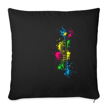 Trumpet Player Musician Jazz Trumpeter Gifts - Sofa pillowcase 17,3'' x 17,3'' (45 x 45 cm) - black - Front