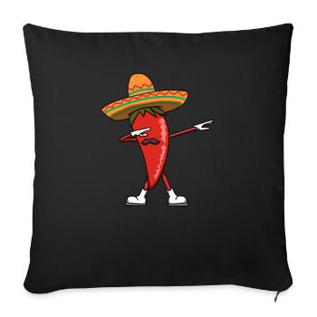 Chili Chilischote Dabbing Essen Rot Scharf Mexiko - Sofa pillowcase 17,3'' x 17,3'' (45 x 45 cm) - black - Front
