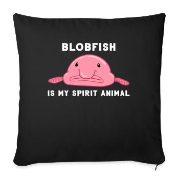 Blobfisch Gesichter Hässlicher Fisch Blob Ozean - Sofakissenbezug 45 x 45 cm - Schwarz - Vorne