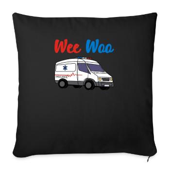 Krankenwagen Rettungsdienst Sanitäter Notarzt - Sofakissenbezug 45 x 45 cm - Schwarz - Vorne