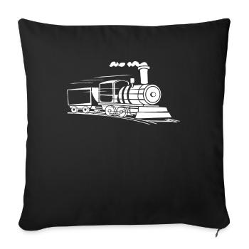 Zug Fahren Eisenbahn Lokomotive Bahnhof Geschenk - Sofa pillowcase 17,3'' x 17,3'' (45 x 45 cm) - black - Front