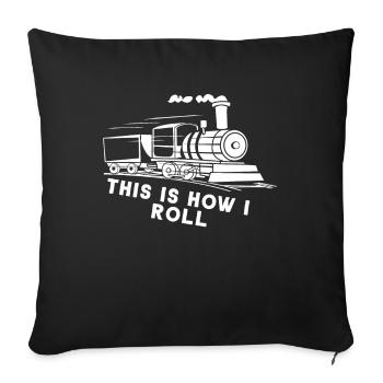 Zug Fahren Eisenbahn Lokomotive Bahnhof Geschenk - Sofa pillowcase 17,3'' x 17,3'' (45 x 45 cm) - black - Front