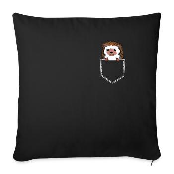 Hedgehog wild animal bag forest hedge forest animals gift - Sofa pillowcase 17,3'' x 17,3'' (45 x 45 cm) - black - Front