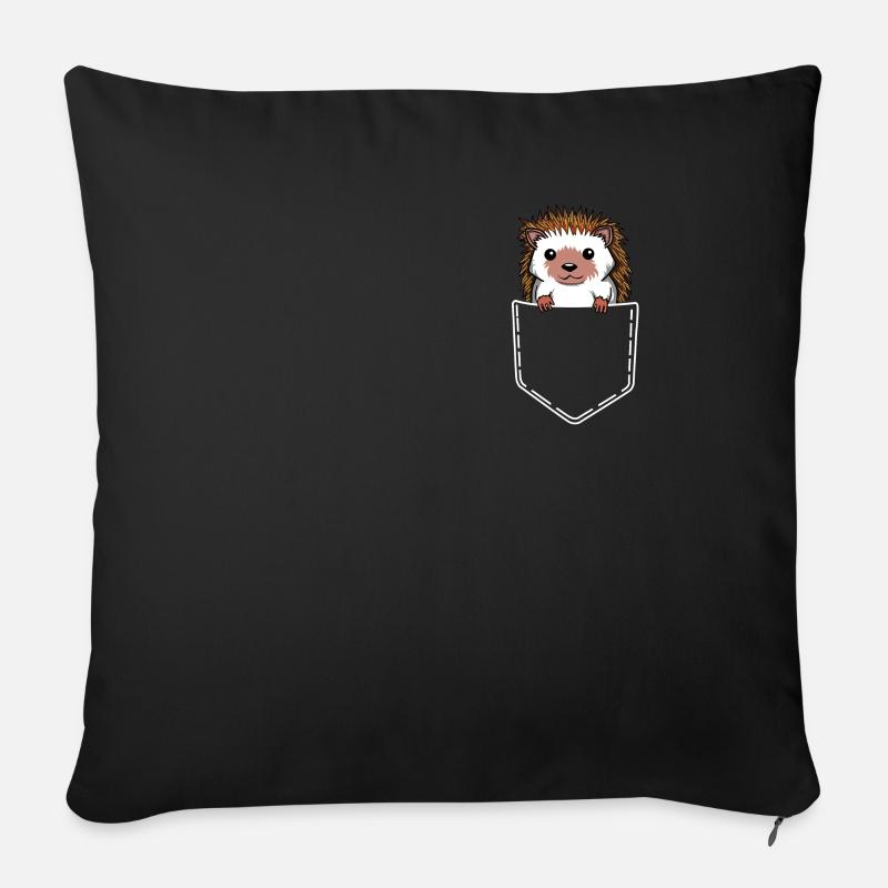 Igel Wildtier Tasche Wald Hecke Waldtiere Geschenk - Sofakissenbezug 45 x 45 cm - Schwarz
