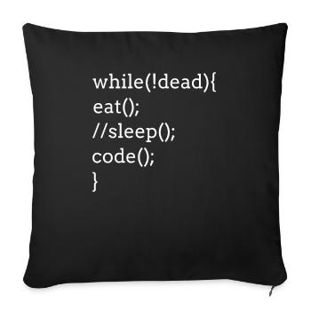 Programmation d'un jeu de mots pour développeur informatique - Housse de coussin décorative 45 x 45 cm - noir - Devant