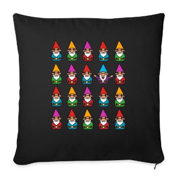 Cadeau de jardin nain nain jardin nain gnome - Housse de coussin décorative 45 x 45 cm - noir - Devant