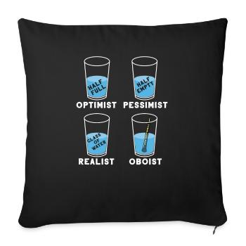 Oboe oboist music band instrument musician gift - Sofa pillowcase 17,3'' x 17,3'' (45 x 45 cm) - black - Front