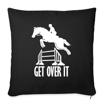 Horse rider gallop jumping race foal stallion - Sofa pillowcase 17,3'' x 17,3'' (45 x 45 cm) - black - Front