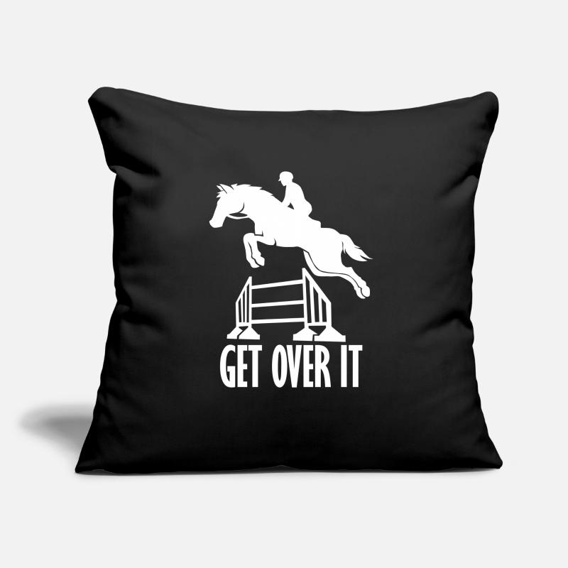 Cheval de cavalier galop de saut d'obstacles de course de poulain Housse de coussin décorative 45 x 45 cm