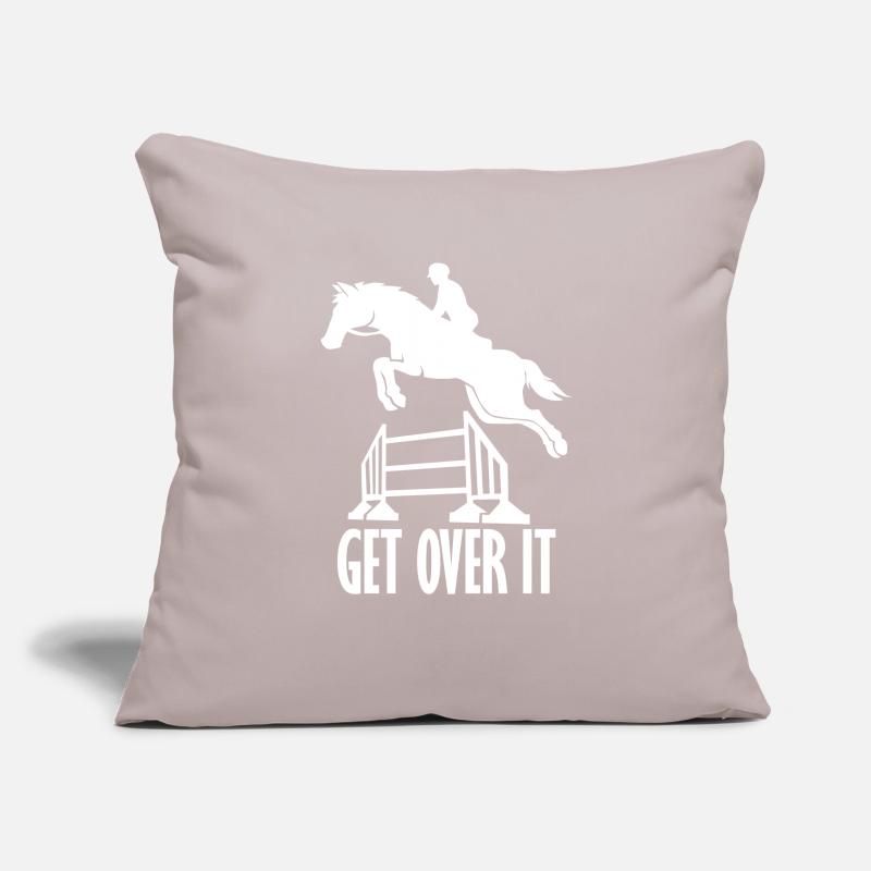 Cheval de cavalier galop de saut d'obstacles de course de poulain Housse de coussin décorative 45 x 45 cm