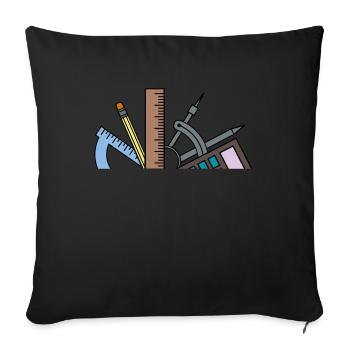 Math school math pupil mathematician - Sofa pillowcase 17,3'' x 17,3'' (45 x 45 cm) - black - Front