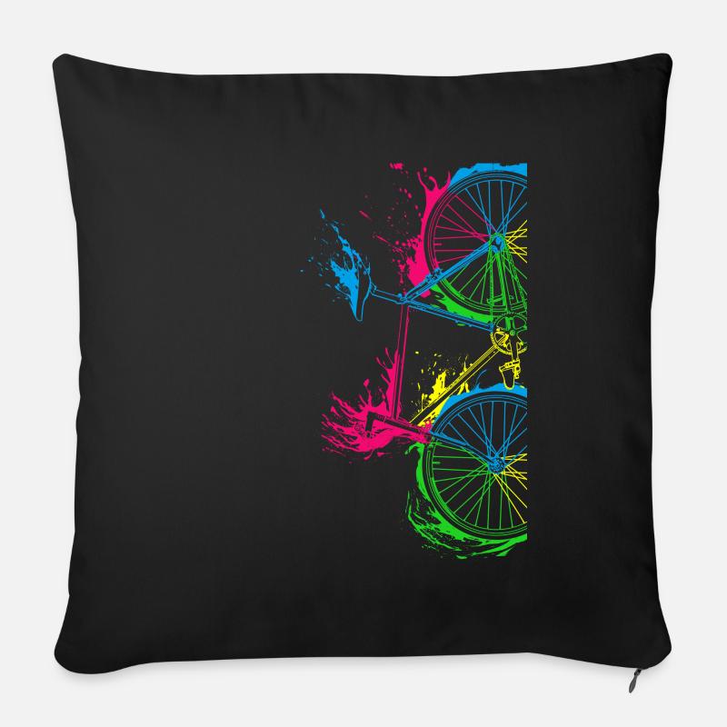 Fahrrad Radfahrer Geschenk - Sofakissenbezug 45 x 45 cm - Schwarz