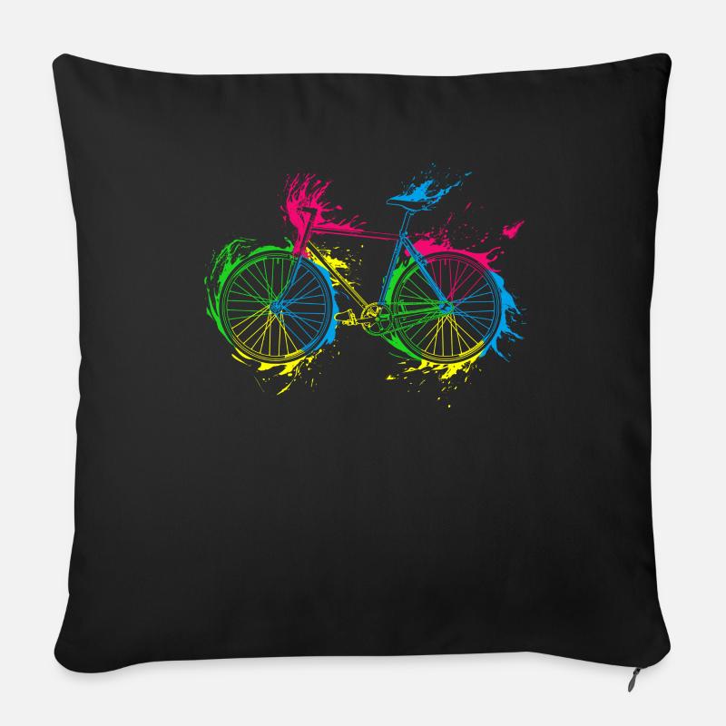 Fahrrad Radfahrer Geschenk - Sofakissenbezug 45 x 45 cm - Schwarz