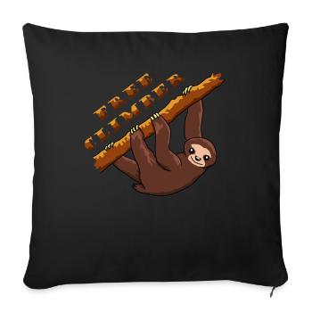 Climber Sloth Climbing Travel Wild Camper - Sofa pillowcase 17,3'' x 17,3'' (45 x 45 cm) - black - Front