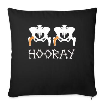 Hanche hanche chirurgie de la hanche remplacement de la hanche hanche - Housse de coussin décorative 45 x 45 cm - noir - Devant
