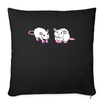 Rat mouse rat lover rat mother gift - Sofa pillowcase 17,3'' x 17,3'' (45 x 45 cm) - black - Front
