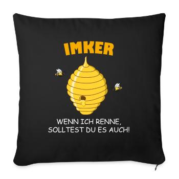 Cadeau de nid d'abeilles apicole apicole apiculteur - Housse de coussin décorative 45 x 45 cm - noir - Devant