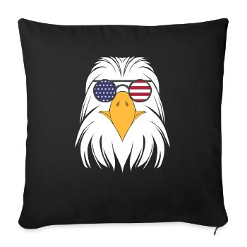 Eagle USA America Freedom Patriotic Gift - Sofa pillowcase 17,3'' x 17,3'' (45 x 45 cm) - black - Front