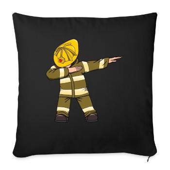 Feuerwehrmann Feuerwehr Rettung Schlauch Feuer - Sofakissenbezug 45 x 45 cm - Schwarz - Vorne
