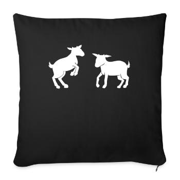 Chèvre Farm Farm Ranch Animaux Cadeau - Housse de coussin décorative 45 x 45 cm - noir - Devant