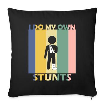 Broken arm bone recovery injury - Sofa pillowcase 17,3'' x 17,3'' (45 x 45 cm) - black - Front
