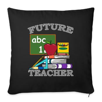 Enseignant enseignant éducateur école d'enseignement - Housse de coussin décorative 45 x 45 cm - noir - Devant
