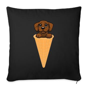 Chocolate Labrador Retriever Dog Dog Gift - Sofa pillowcase 17,3'' x 17,3'' (45 x 45 cm) - black - Front