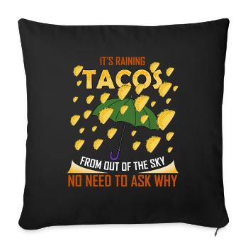 Taco Rain Sky Cinco de Mayo Mexique Fiesta - Housse de coussin décorative 45 x 45 cm - noir - Devant