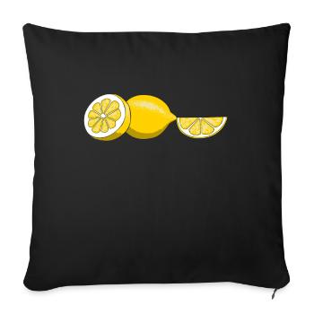 Citron citron vert fruit d'été jaune citron - Housse de coussin décorative 45 x 45 cm - noir - Devant