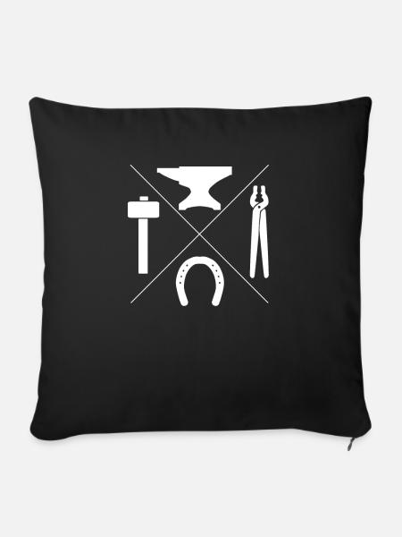 Hufschmied Schmied Geschenk - Sofakissenbezug 45 x 45 cm - Schwarz