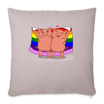 LGBTQ pig discrimination gay gift - Sofa pillowcase 17,3'' x 17,3'' (45 x 45 cm) - light taupe - Front
