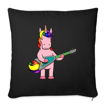 Unicorn Guitar Playing Music Band Musicians - Sofa pillowcase 17,3'' x 17,3'' (45 x 45 cm) - black - Front