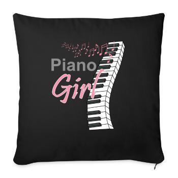 Klavier Musik Keyboard Musiker Instrument Geschenk - Sofakissenbezug 45 x 45 cm - Schwarz - Vorne