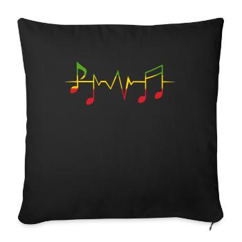 Cadeau de fréquence cardiaque: Reggae Rasta Jamaica - Housse de coussin décorative 45 x 45 cm - noir - Devant