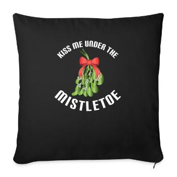 Embrasse-moi sous le gui - Housse de coussin décorative 45 x 45 cm - noir - Devant
