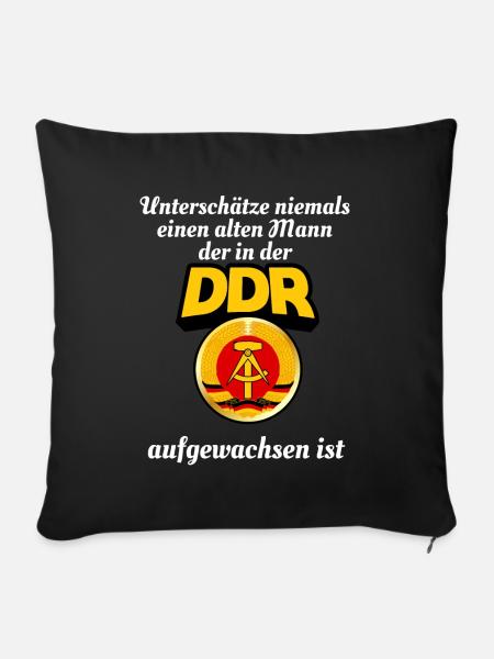DDR - Sofakissenbezug 45 x 45 cm - Schwarz