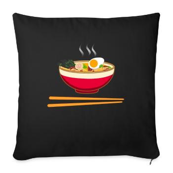Ramen noodles food Asian Japanese gift - Sofa pillowcase 17,3'' x 17,3'' (45 x 45 cm) - black - Front