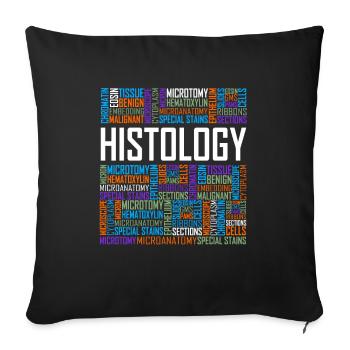 Histology Words - Sofa pillowcase 17,3'' x 17,3'' (45 x 45 cm) - black - Front