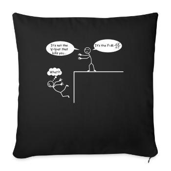 Physicien Scientifique en physique Chimie Fallkraft - Housse de coussin décorative 45 x 45 cm - noir - Devant