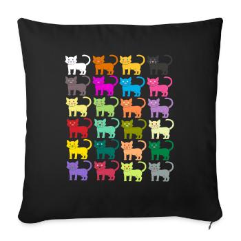 Cadeau de chat chat avec motif de chat - Housse de coussin décorative 45 x 45 cm - noir - Devant