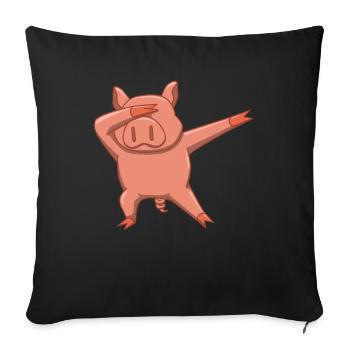 Pig sow boar farmer ranch farmer gift - Sofa pillowcase 17,3'' x 17,3'' (45 x 45 cm) - black - Front