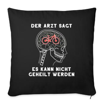 Vélo motrice cadeau motard cyclisme cyclisme - Housse de coussin décorative 45 x 45 cm - noir - Devant