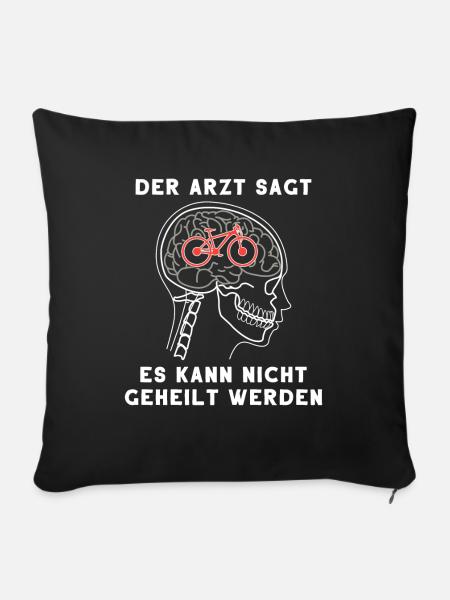 Fahrrad Fahren Gehirn Biker Geschenk Rad Radsport - Sofakissenbezug 45 x 45 cm - Schwarz