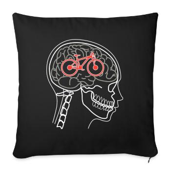 Bike driving brain biker gift cycling cycling - Sofa pillowcase 17,3'' x 17,3'' (45 x 45 cm) - black - Front