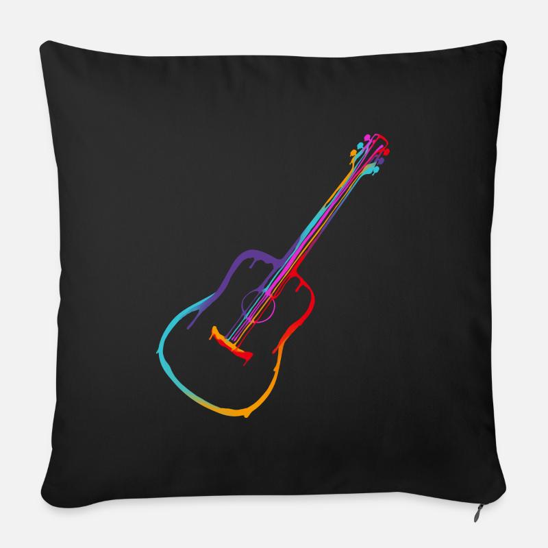 Farbverlauf Akustische Gitarre - Sofakissenbezug 45 x 45 cm - Schwarz