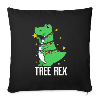 Noël Dinosaur Dino Christmas Gift - Housse de coussin décorative 45 x 45 cm - noir - Devant