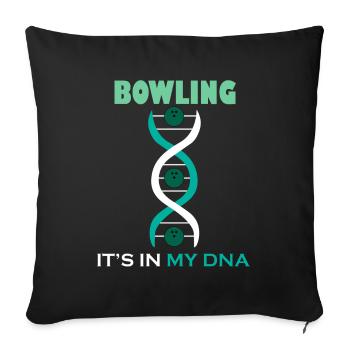 ADN bowling bowling sport chapeau melon Pin cadeau - Housse de coussin décorative 45 x 45 cm - noir - Devant
